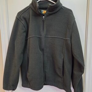 Bass Pro Shops Mens Fleece Jacket Full Zip Dark Green Outdoor Casual Size S